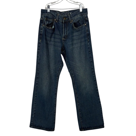 Company 81 Vintage Y2K Men's Dark Wash Straight Leg Embroidered Pocket Jeans 30 - Picture 1 of 5